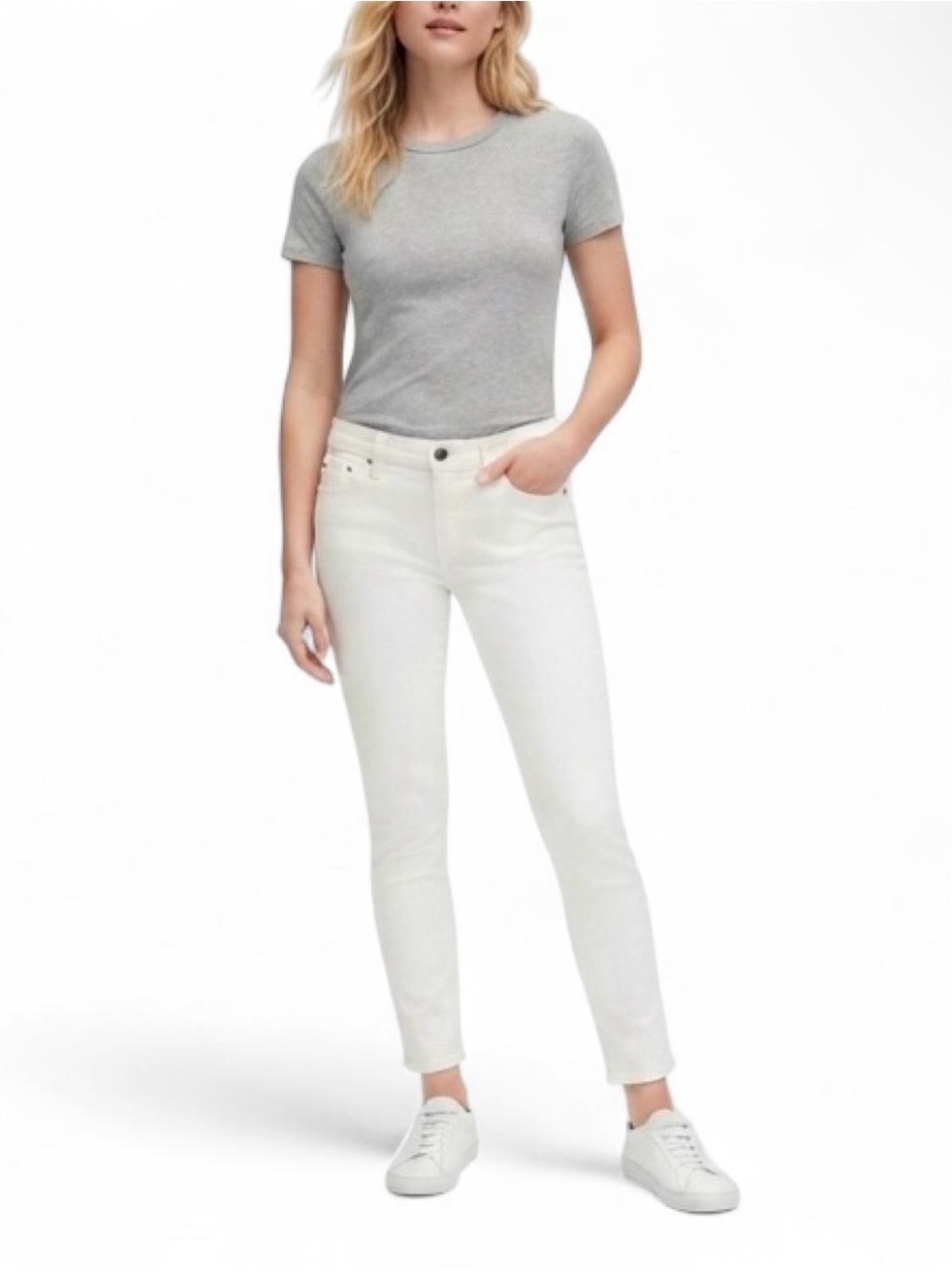 Banana Republic White Cropped Skinny Jeans